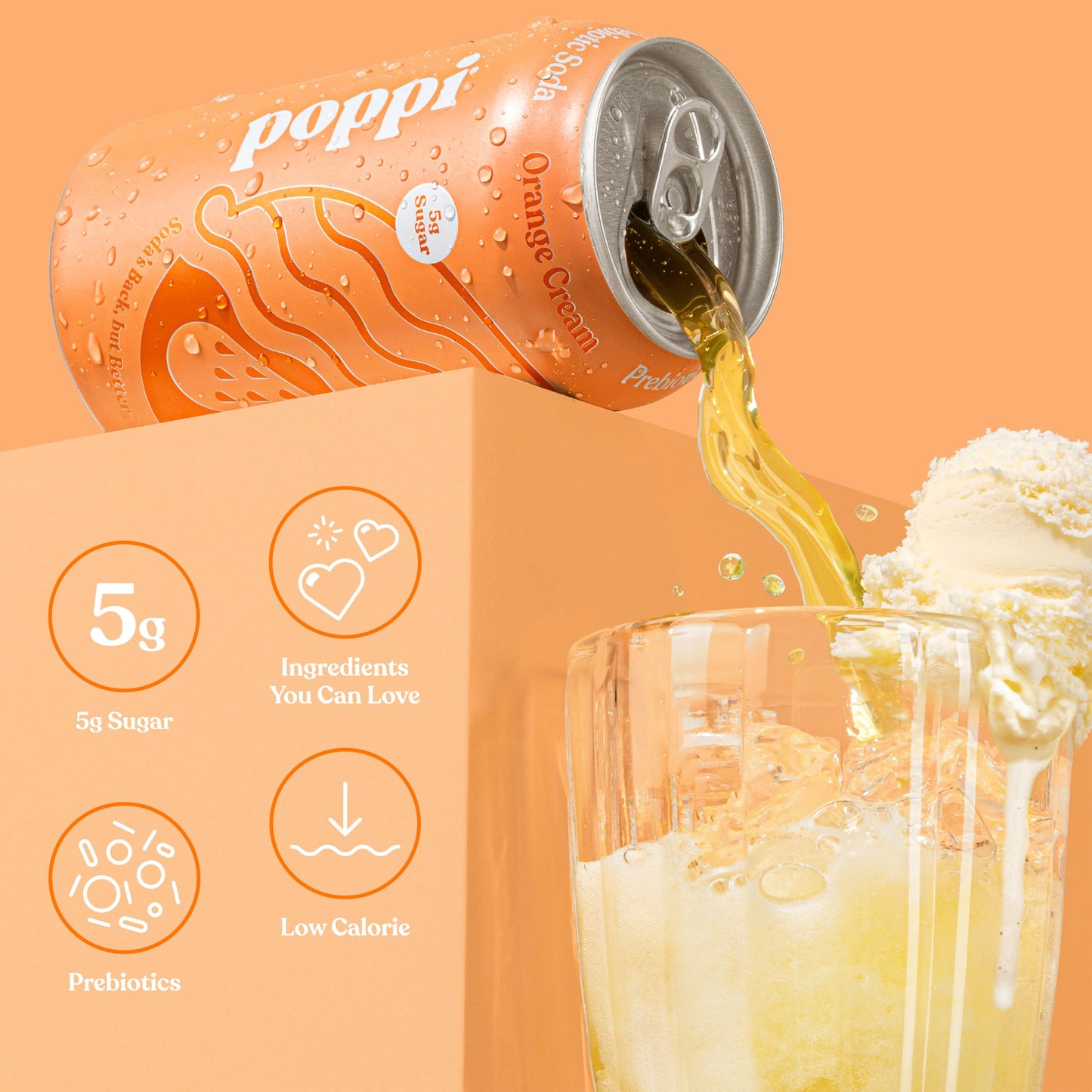Poppi Sparkling Prebiotic Soda Beverage  12 Fl Oz, Pack of 12