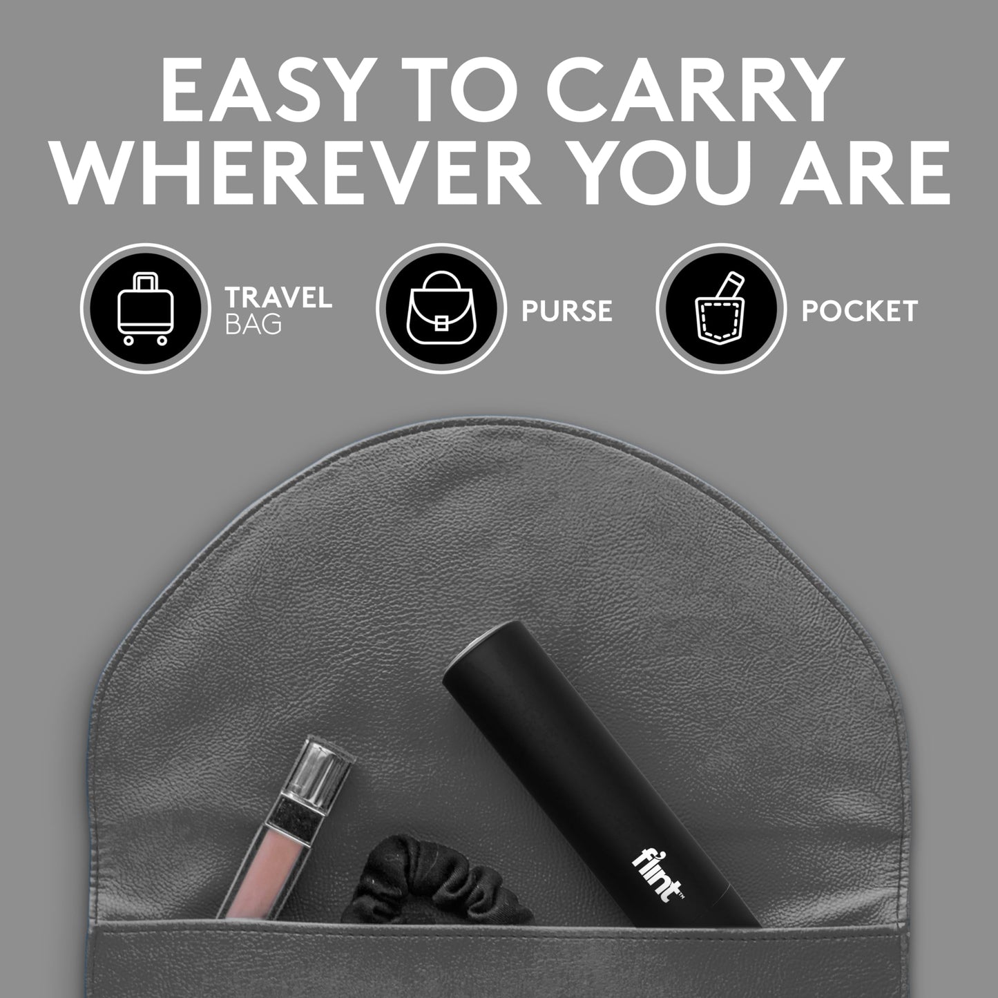 Flint Classic Black Retractable Mini Lint Roller