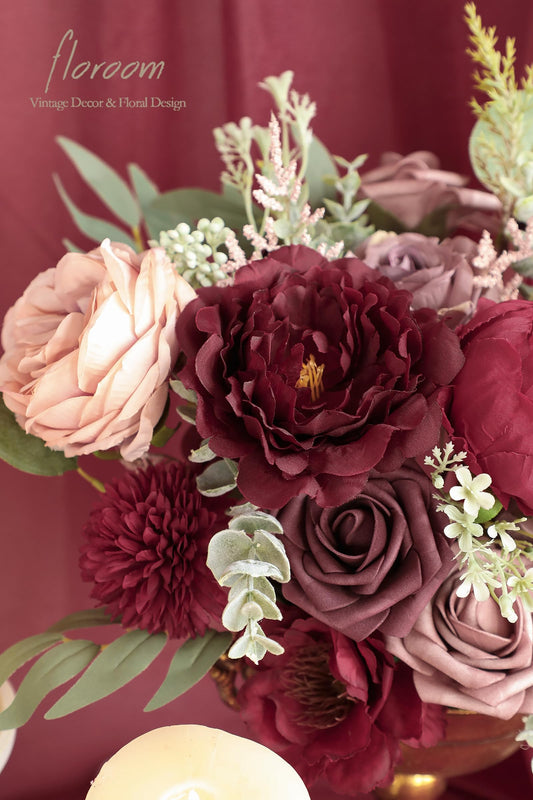 Artificial Fake Flowers Marsala