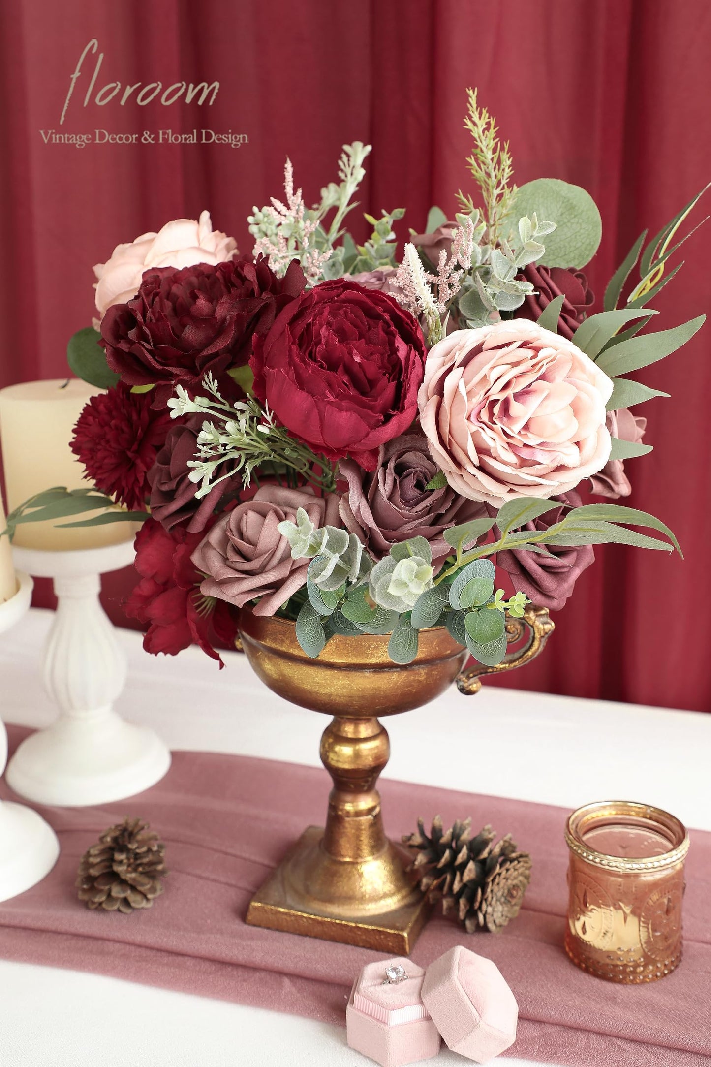 Artificial Fake Flowers Marsala
