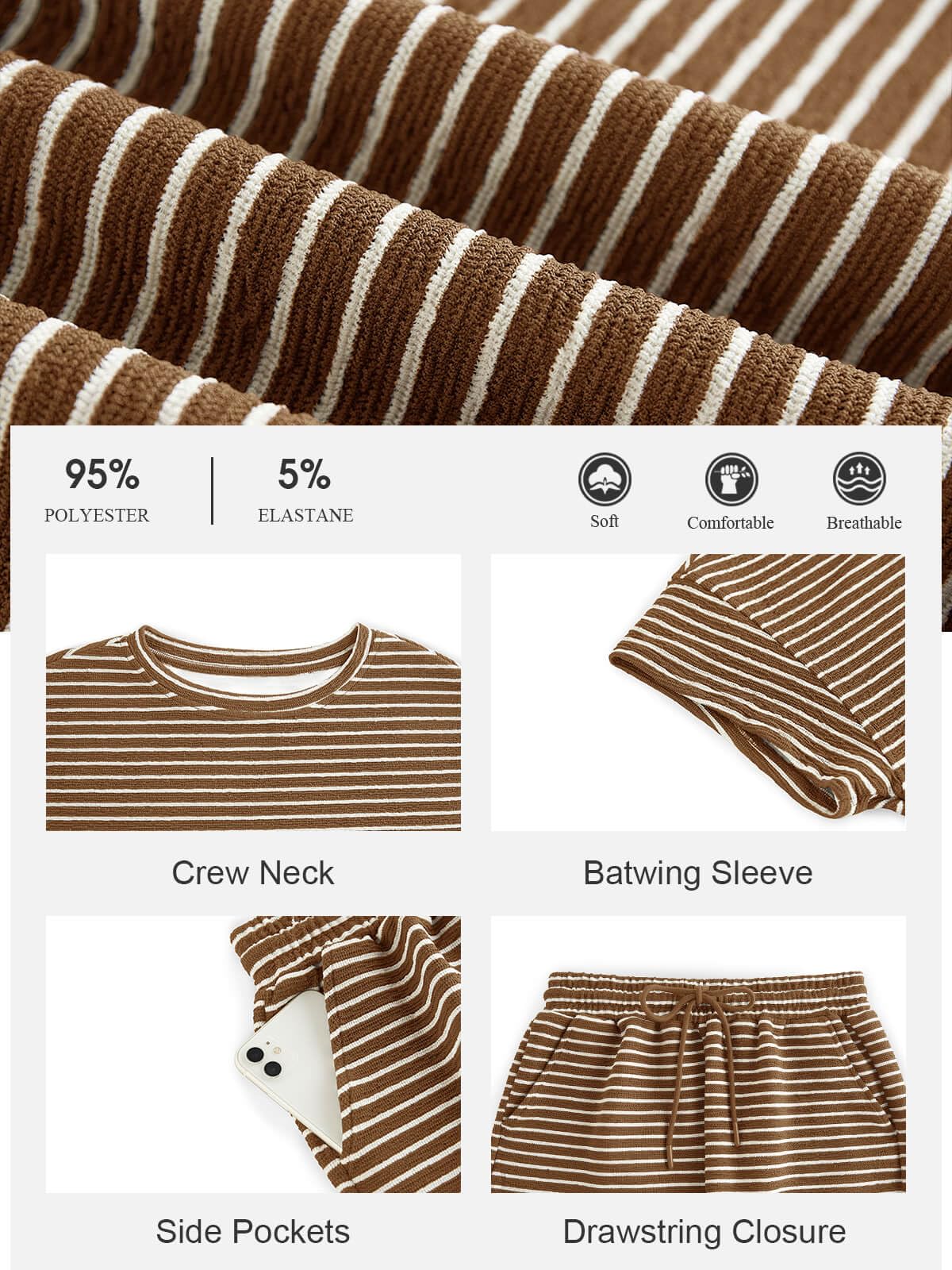 Womens Striped 2 Piece Travel Lounge Sets (Amazon Find - Tankaneo)