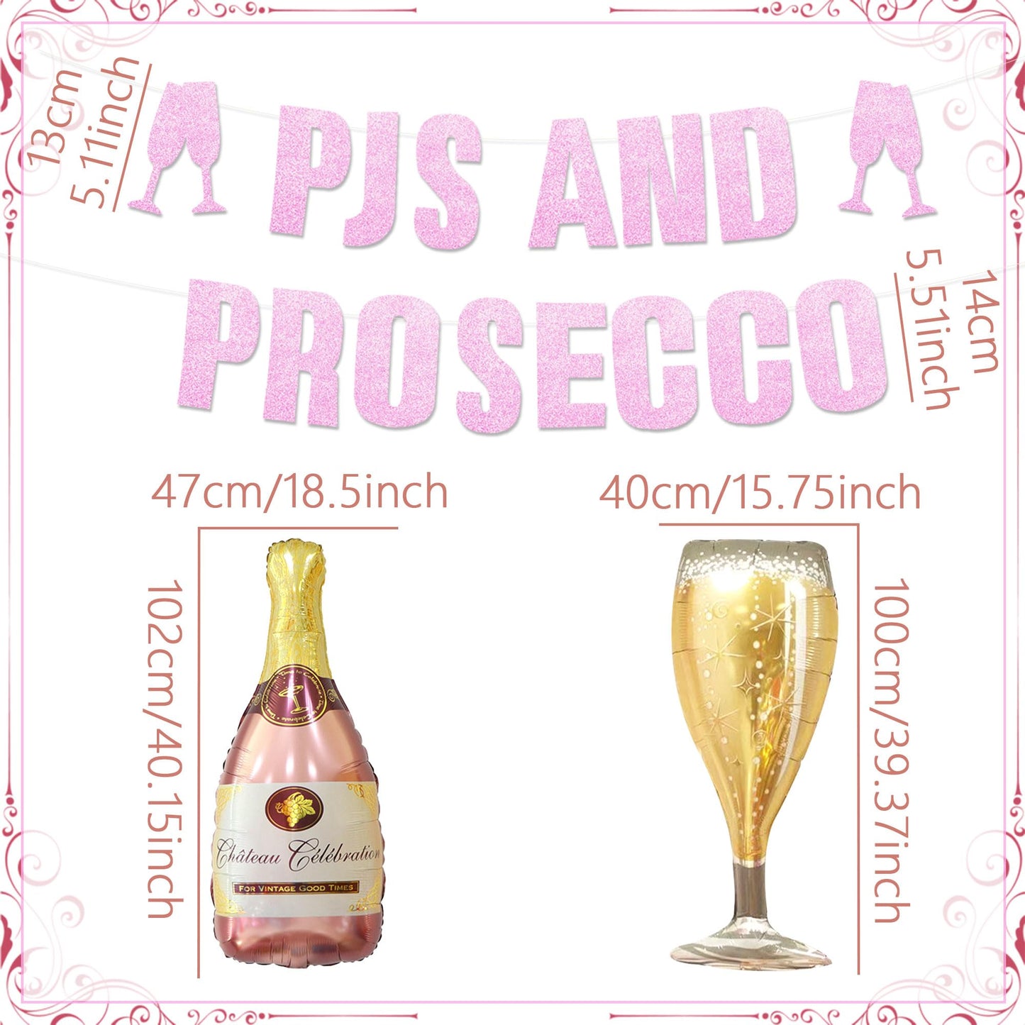PJs and Prosecco Party Decor Set