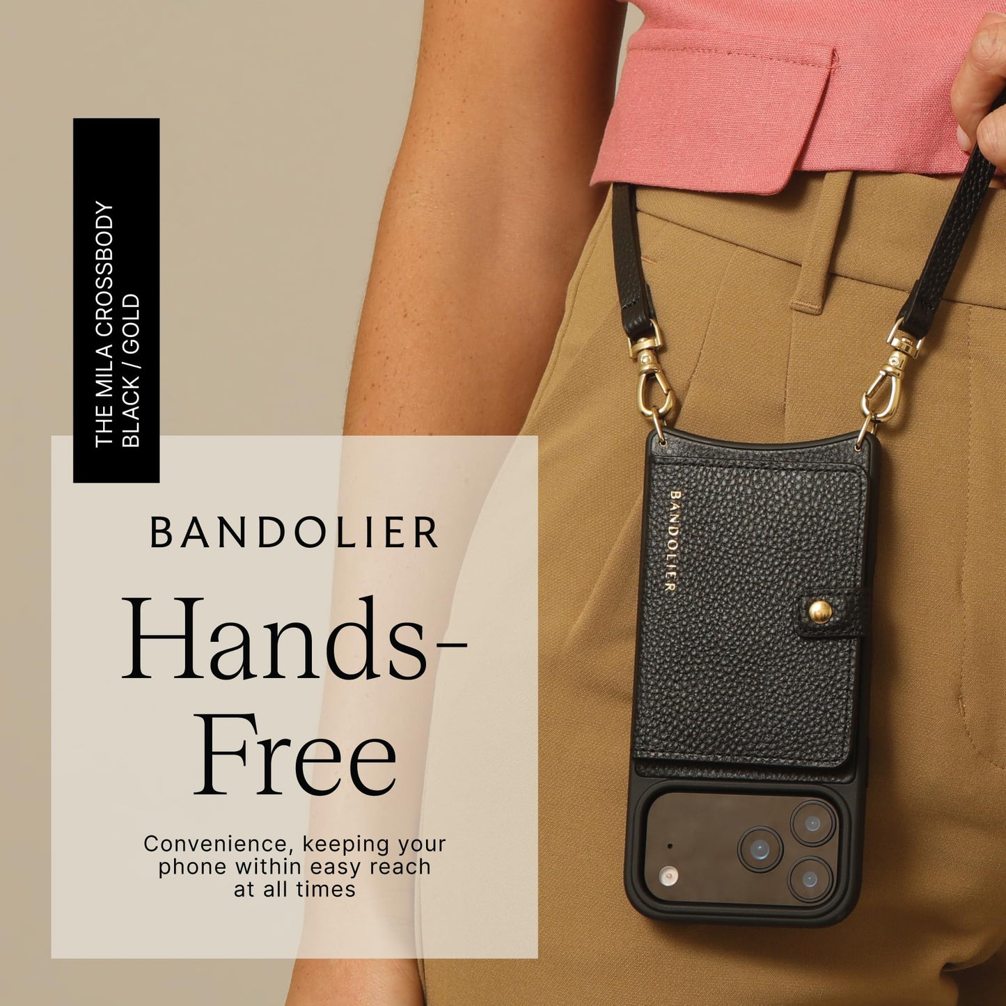 MagSafe Compatible Leather Crossbody Wallet Phone Lanyard Case (Amazon Find - Bandolier)