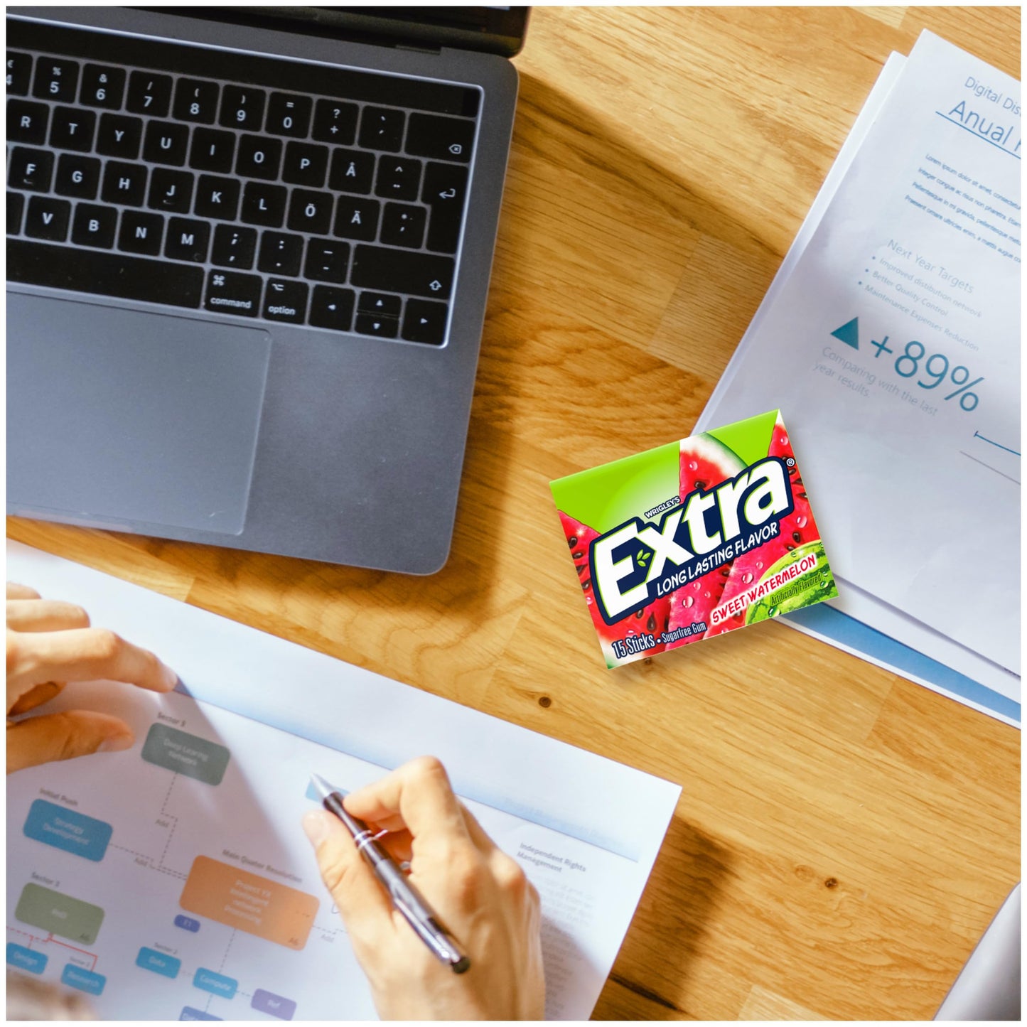 EXTRA Gum Sweet Watermelon Sugarfree- 15 Count, Pack of 10