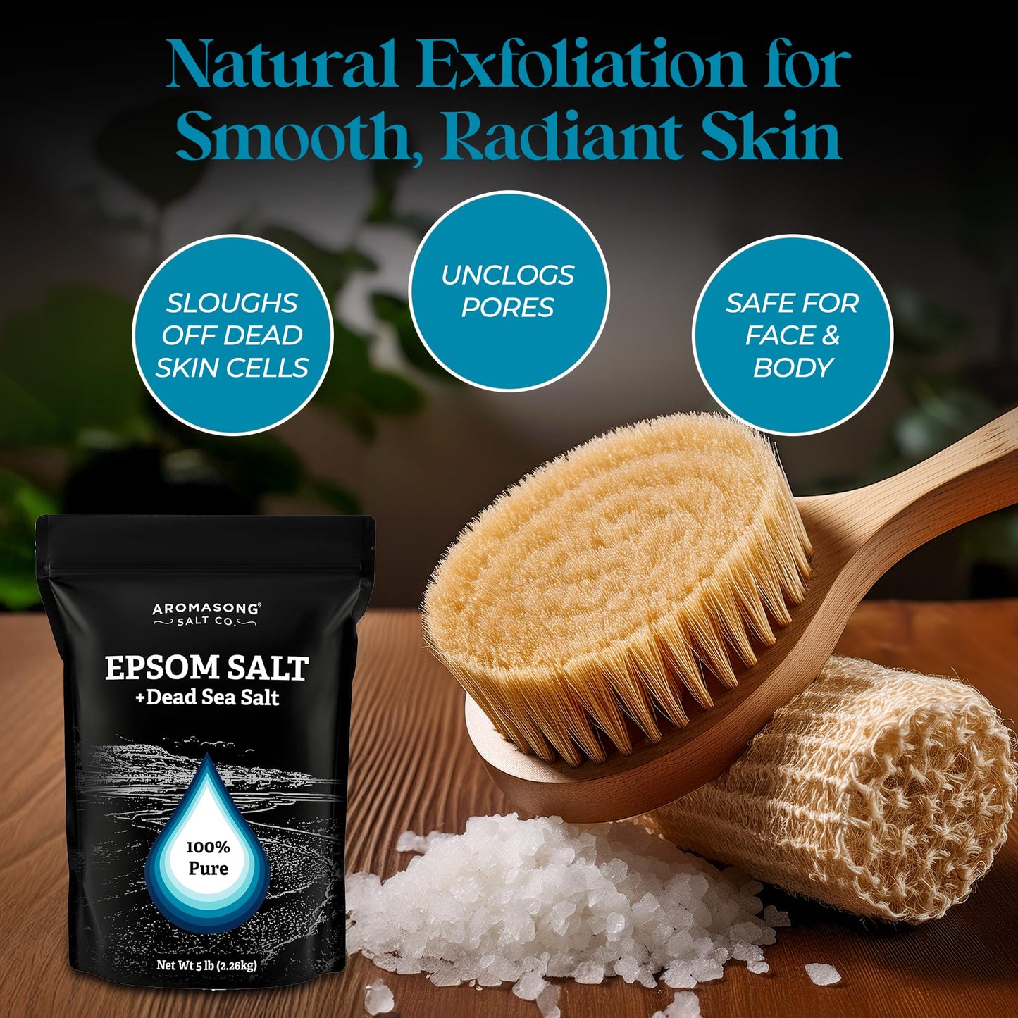 Foot & Muscle Epsom Salt Soak Dead Sea Salt-5Lb (Amazon Find- Aromasong)