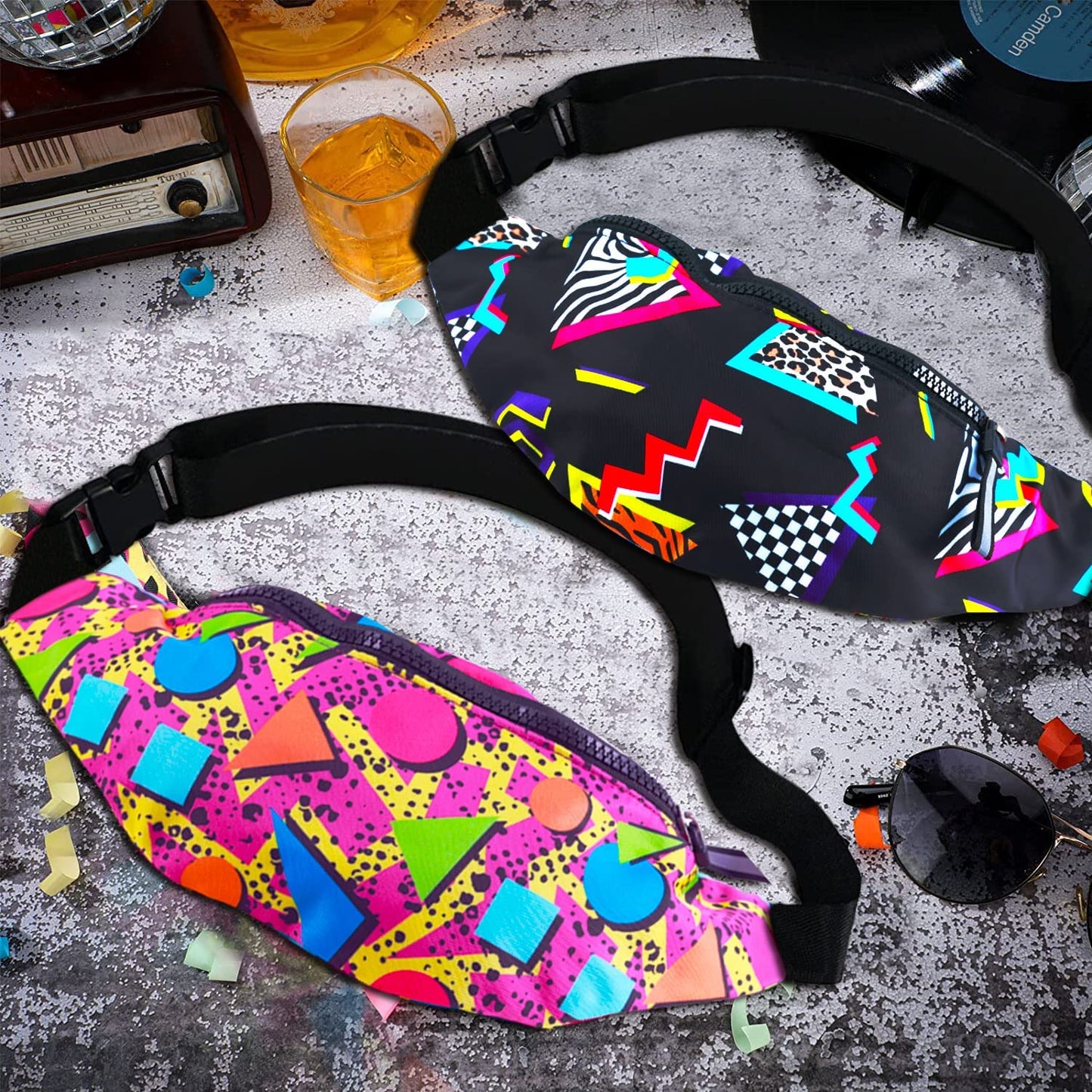 80s 90s Retro Vintage Fanny Pack-6 Pcs