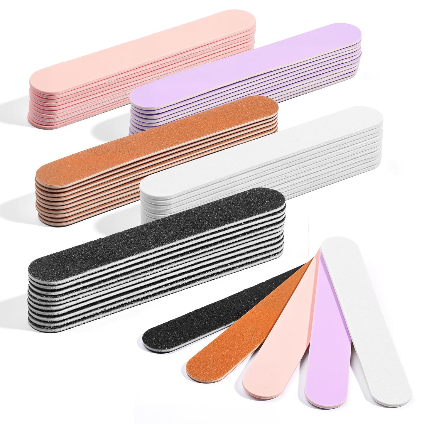 Mini Nail Files Grit Emery Boards for Nails (100/180), 50 Pcs Disposable Doubled Sided Coarse & Fine Bulk Manicure Kit Home Salon Use (Amazon Find - Makartt)