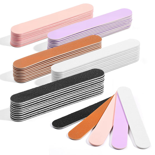 Mini Nail Files Grit Emery Boards for Nails (100/180), 50 Pcs Disposable Doubled Sided Coarse & Fine Bulk Manicure Kit Home Salon Use (Amazon Find - Makartt)