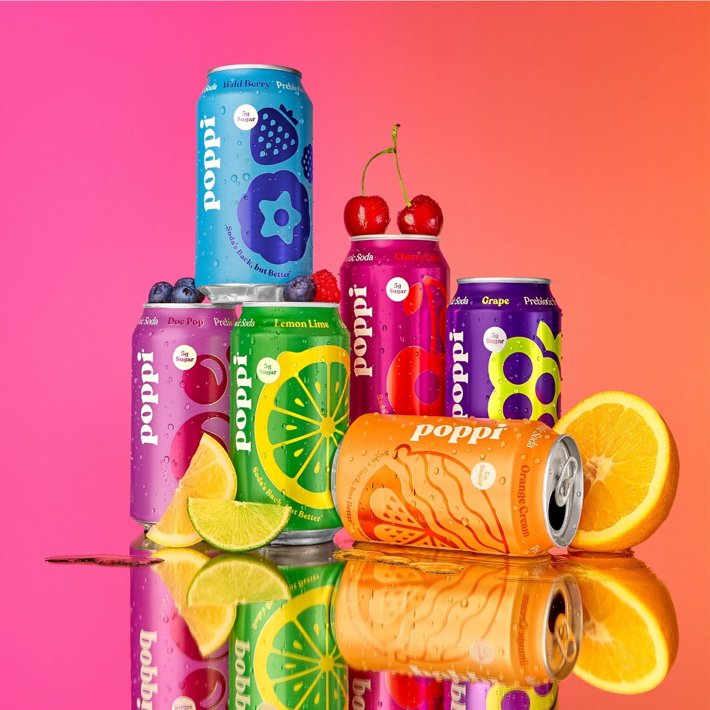 Poppi Sparkling Prebiotic Soda Beverage  12 Fl Oz, Pack of 12