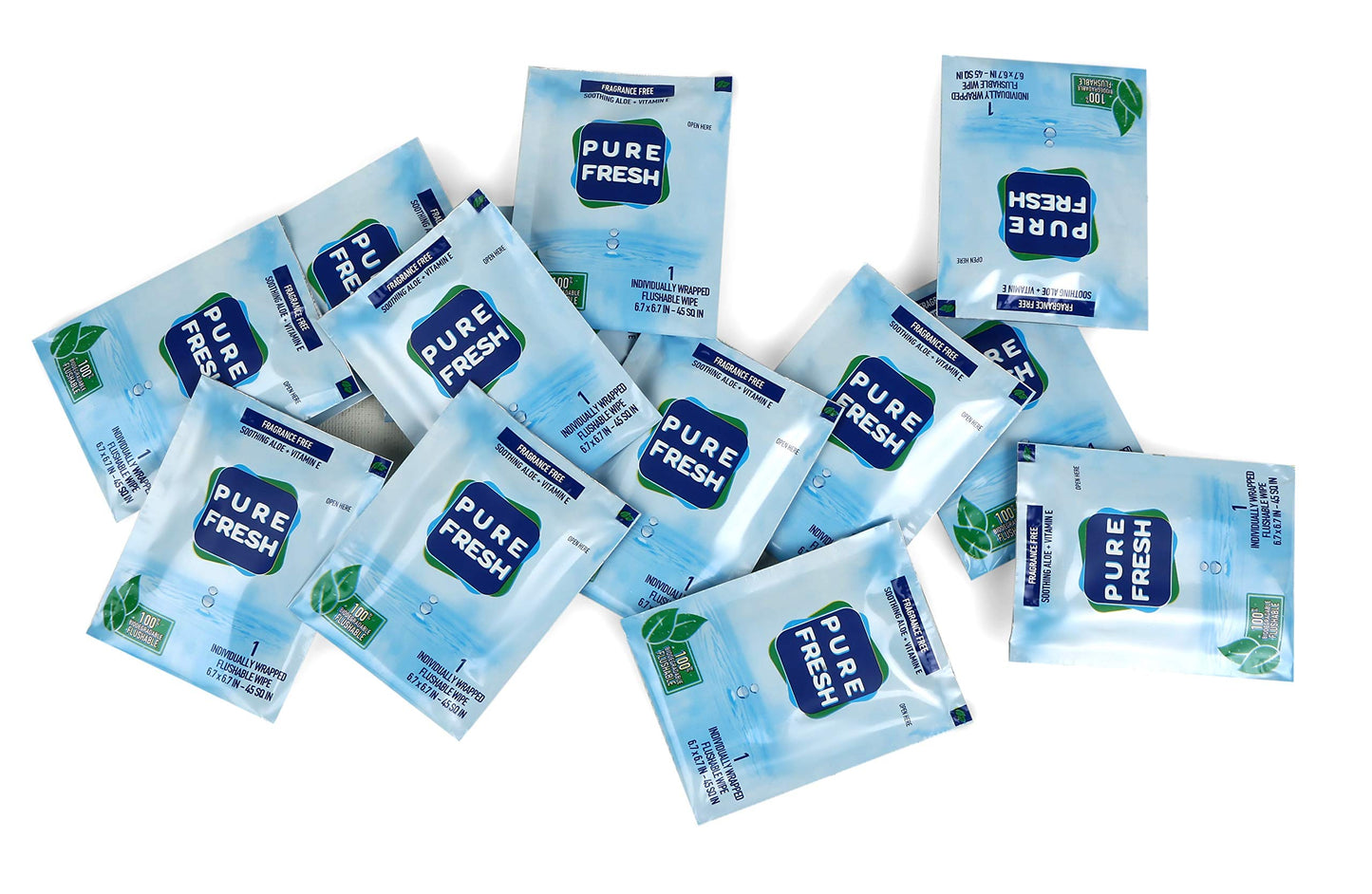 PureFresh Wet Wipes Flushable Individually Wrapped- 40 Singles
