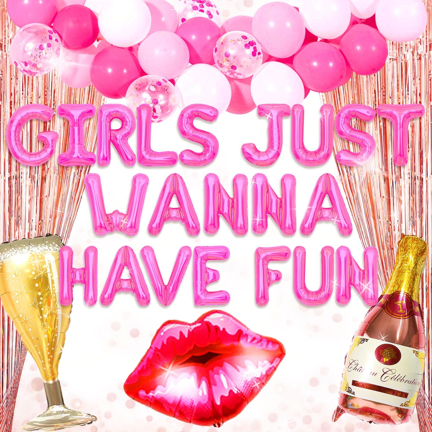 Girls Just Wanna Have Fun Party Balloons Decoration Set - 68 PCS