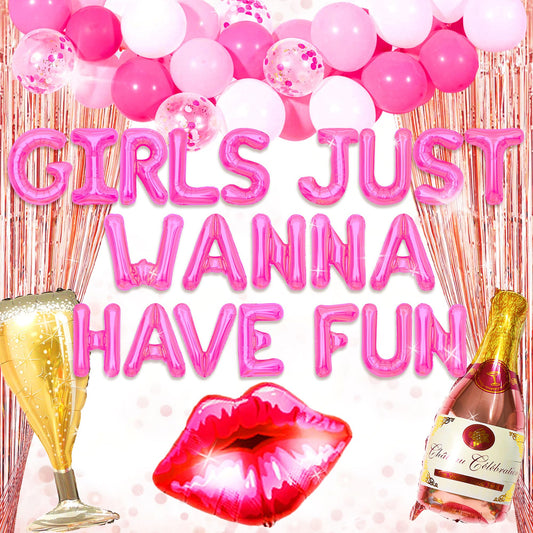 Girls Just Wanna Have Fun Party Balloons Decoration Set - 68 PCS