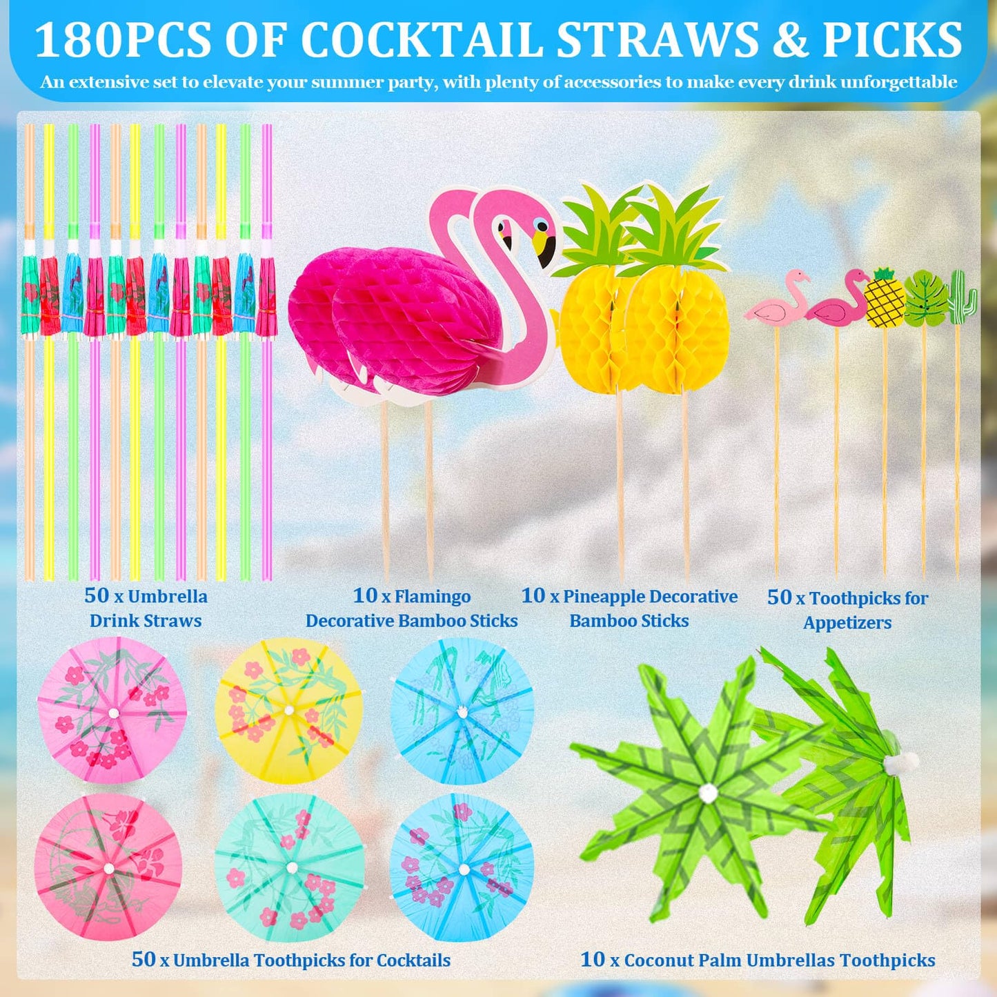 180PCS Cocktail Drink Accessories