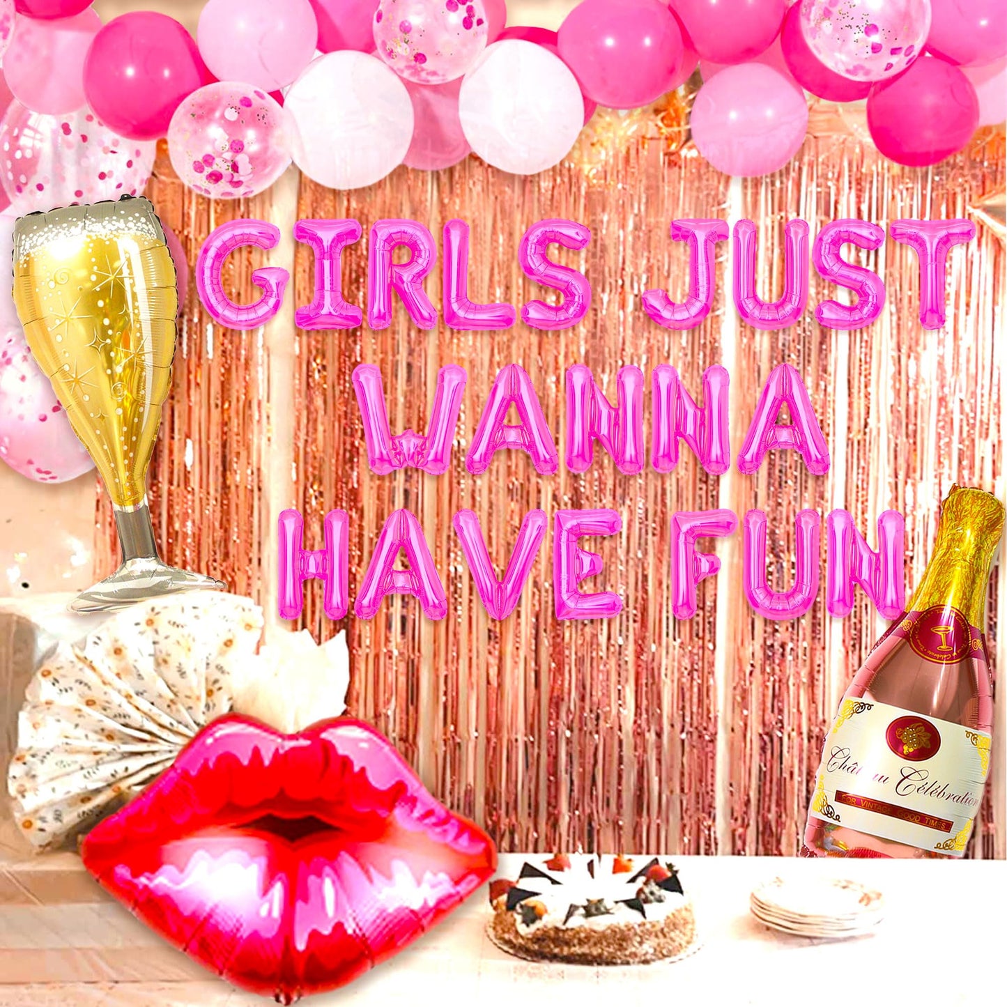 Girls Just Wanna Have Fun Party Balloons Decoration Set - 68 PCS