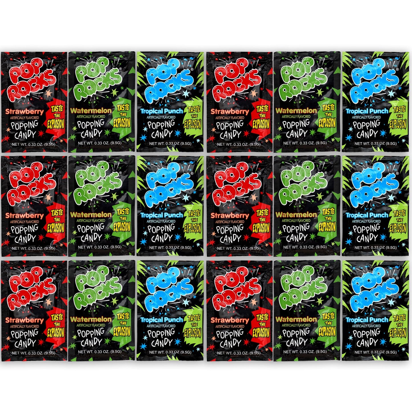 Pop Rocks Candy- 6 Flavors of Each-18 Pack