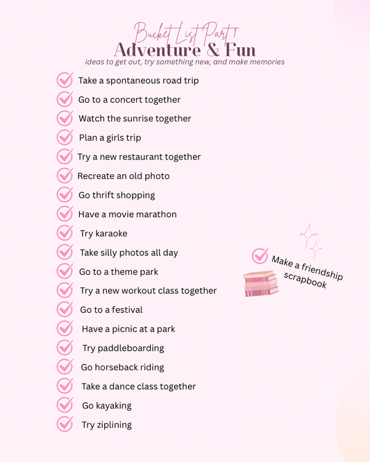 Best Friend Bucket List I 100 Things To Do Together