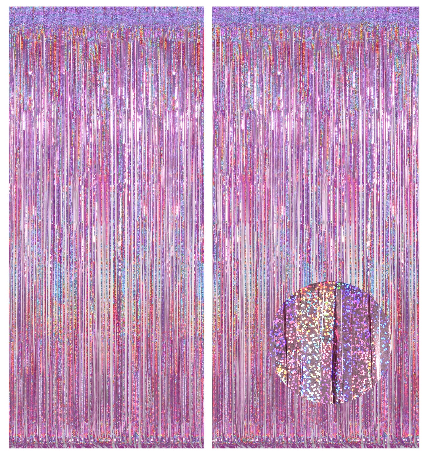 Tinsel Foil Fringe Curtains Backdrop- 3.2 ft x 8.2 ft- 2 Pack