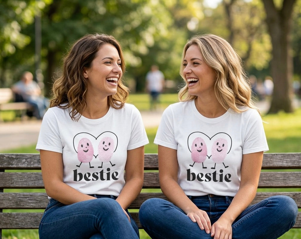 Bestie T Shirt | Bestie Fingerprint Graphic Tee